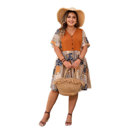 Bohemian Maxi Dress With 3D Pattern Elegant Casual