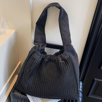 Hollow Nylon Tote Bag Stylish Casual Large Capacity Shoulder Bag