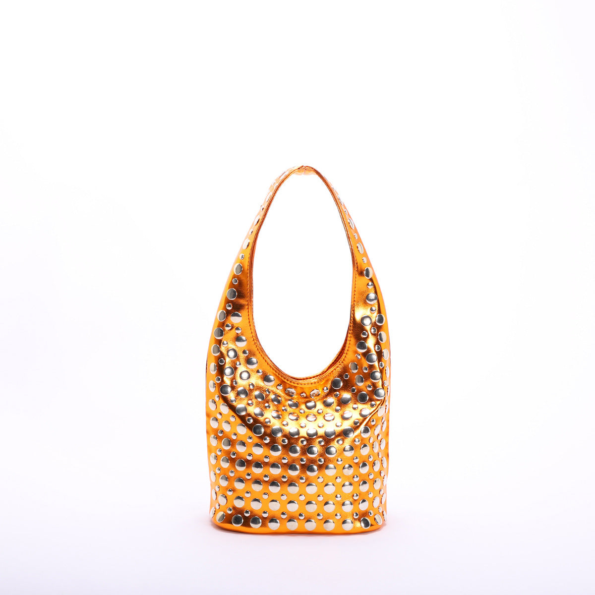 Punk Style Rivet-Embellished Bucket Bag for Women