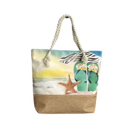 Spacious Beach Tote Bag Fashionable Travel Shoulder Bag