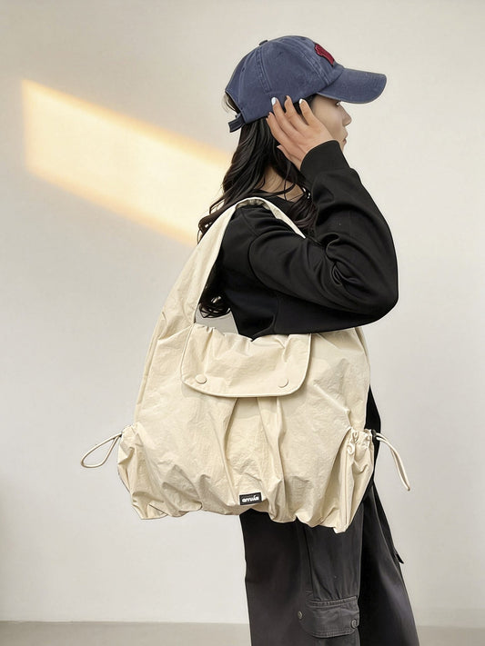 Trendy Nylon Shoulder Bag Casual Large Capacity Commuter Bag