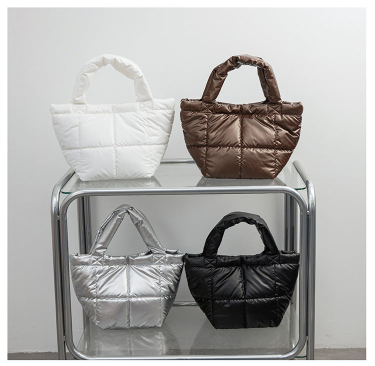 Solid Color Simple Puffer Handbag