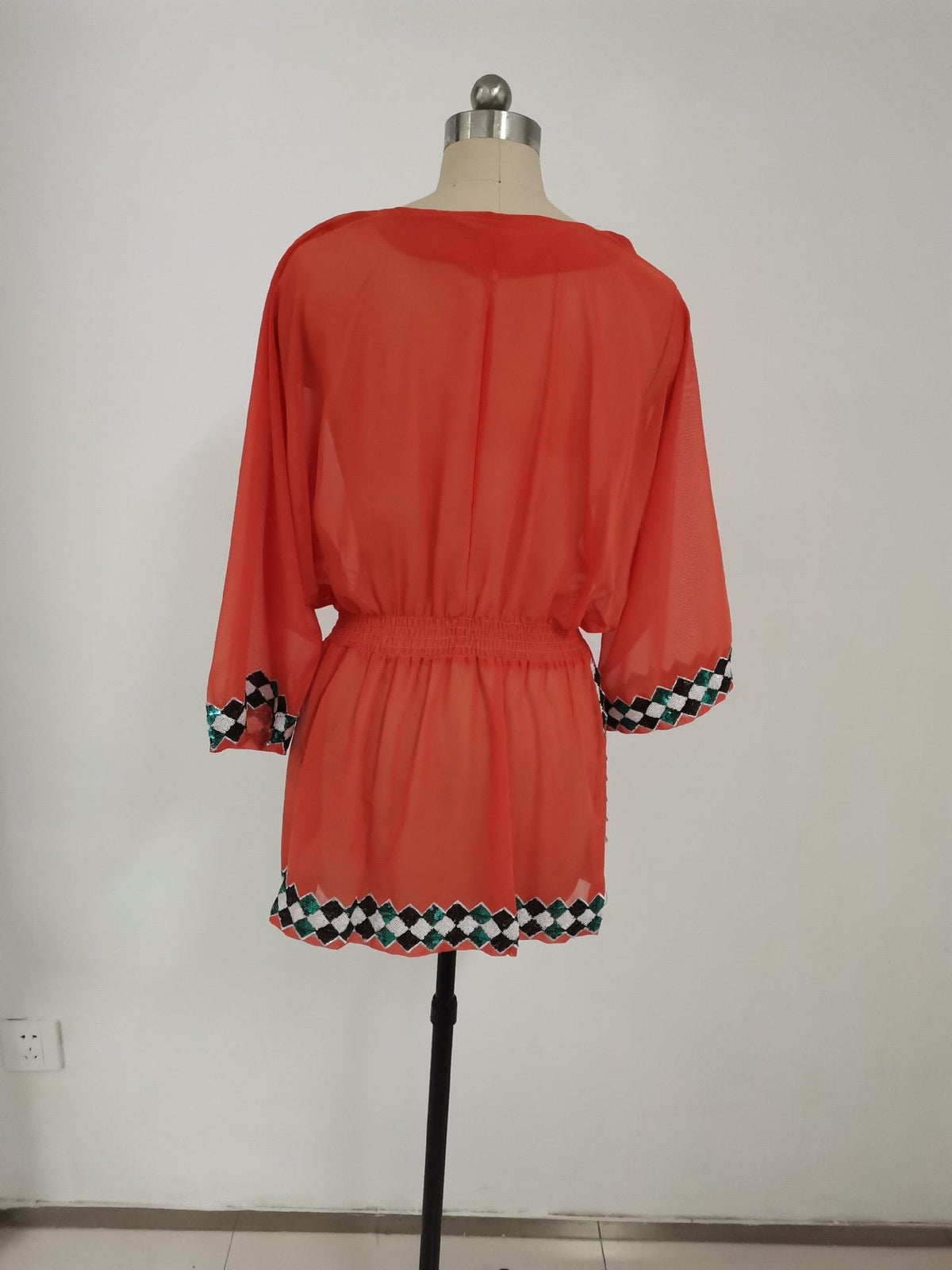 Three Different Colors Beach Mini Dress Charging Cover Up Printed Blouse Shirt