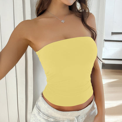 Sexy Solid Color Backless Knit Crop Top