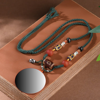 New Intangible Cultural Heritage Gem Painting Thangka Pendant God Of Wealth Zakiram Hand-Painted Thangka Leather Shell Pendant Single Pendant