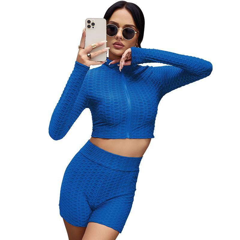 Women'S Yoga Clothes Fashion Solid Long-Sleeved Casual Sports Suit Women