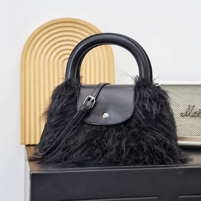 Trendy Fluffy Fur Tote Shoulder Bag