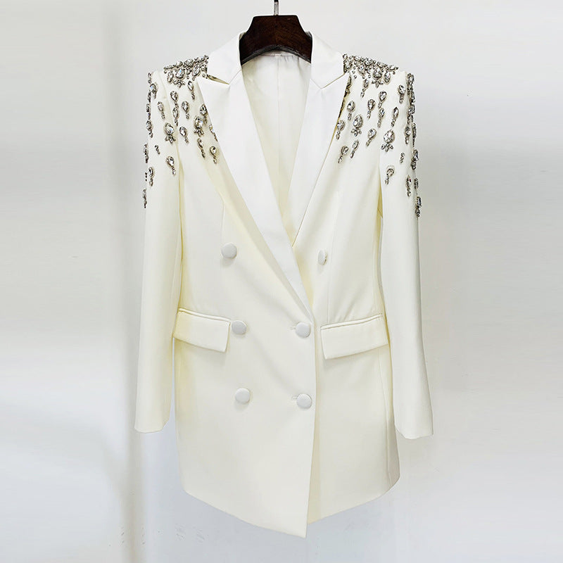 Fashionable Handmade Beaded Long Blazer