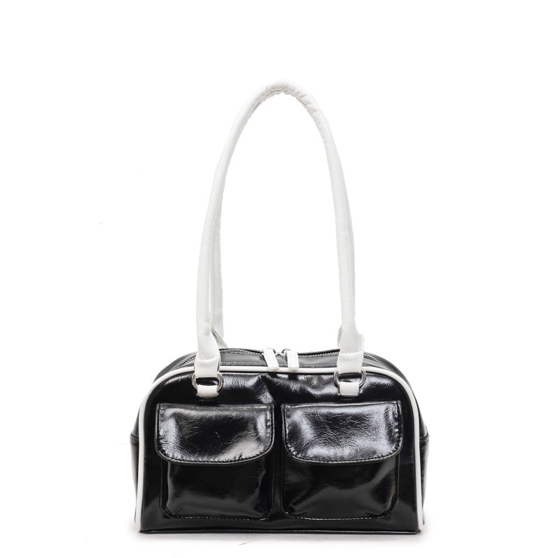 Trendy Color Block Shoulder Bag Spacious Tote for Women