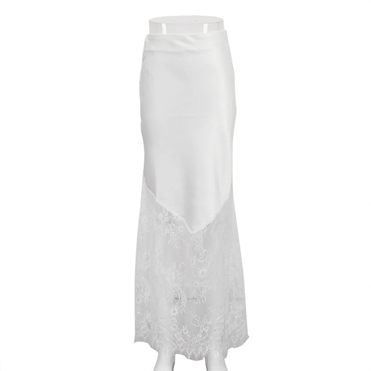Elegant Lace Panel Sheath Skirt for Women