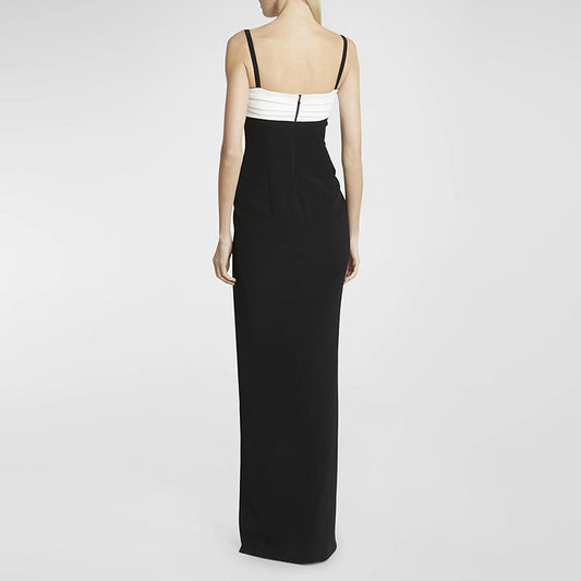 Color Block Maxi Dress Elegant Casual Sleeveless Gown
