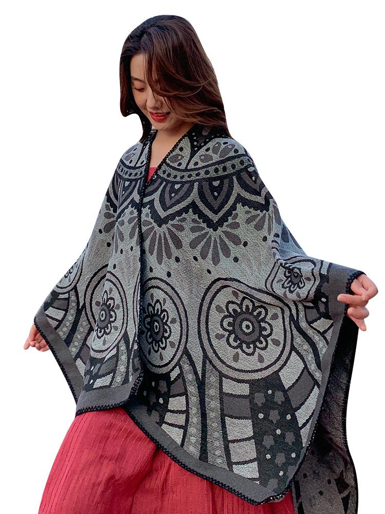 Tibetan Ethnic Shawl Grassland Thickened Cloak Scarf