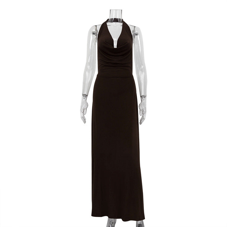 Sexy Halter Neck Maxi Dress for Parties