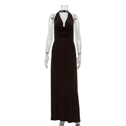 Sexy Halter Neck Maxi Dress for Parties