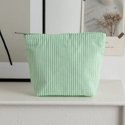 Simple Striped Color Block Makeup Bag