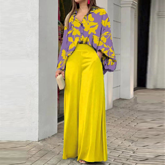 Fashionable Floral Print Women's Casual Activewear Set