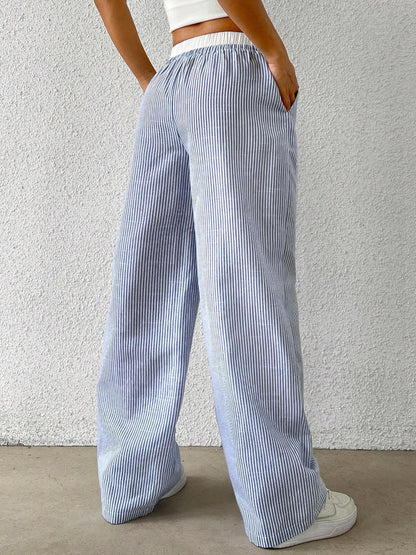 Trendy Striped Loose Wide-Leg Pants