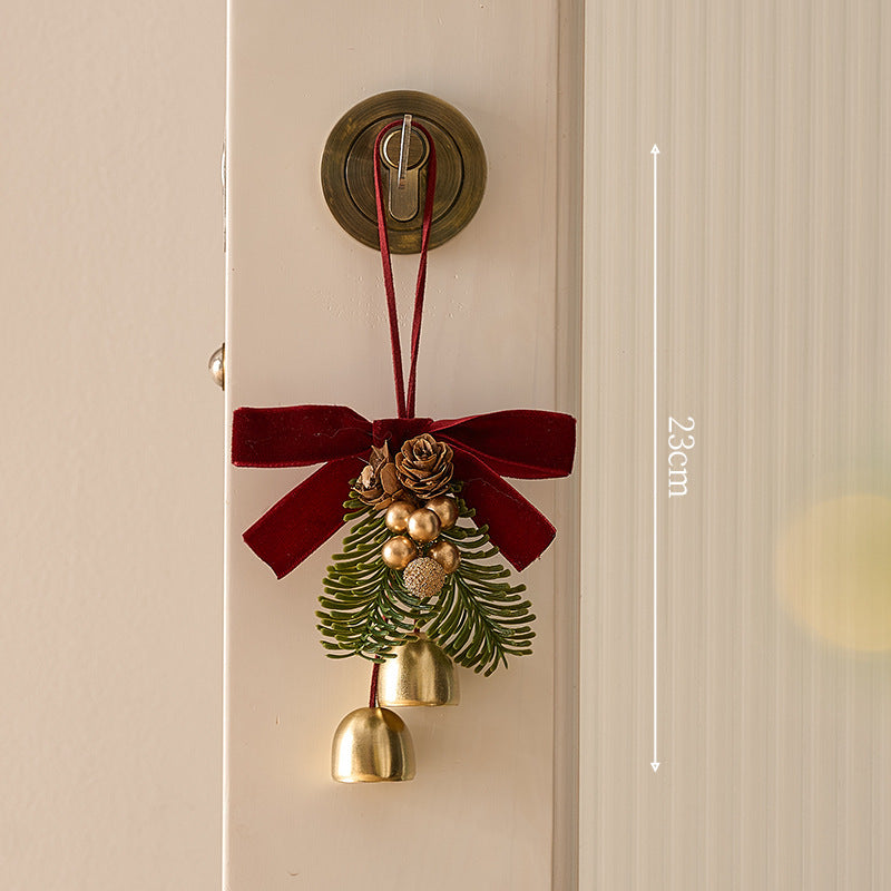 Christmas Wreath Bow Jingle Bell Hanging Orenament
