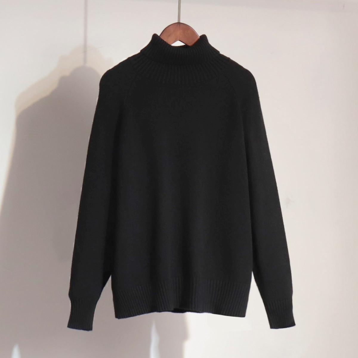 Chic High Neck Sweater Casual Pullover Solid Color