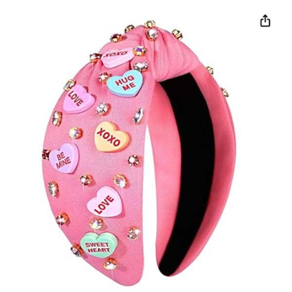 Elegant Heart Shaped Rhinestone Headband for Women