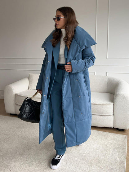 Long Cotton Jacket Casual Warm Coat