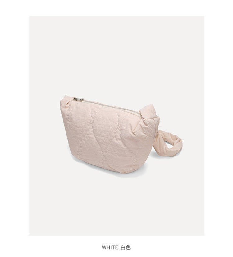 Simple Solod Color Puffer Shoulder Bag