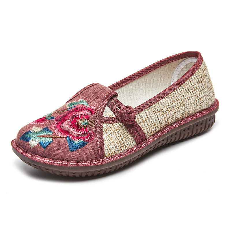 Ethnic Style New Fashion Single Shoes Woven Embroidered Shoes Soft Sole Mom'S Shoes