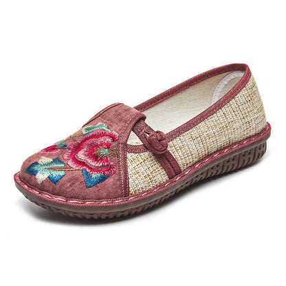 Ethnic Style New Fashion Single Shoes Woven Embroidered Shoes Soft Sole Mom'S Shoes