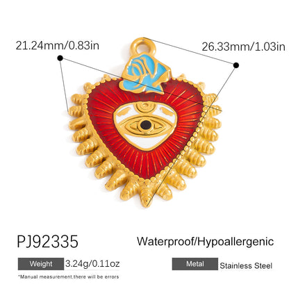 Stylish Ocean-Themed Stainless Steel DIY Pendant Heart Fish Charm