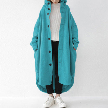 New Autumn And Winter Women'S Windbreaker Jacket, Women'S Hooded Mid Length Jacket