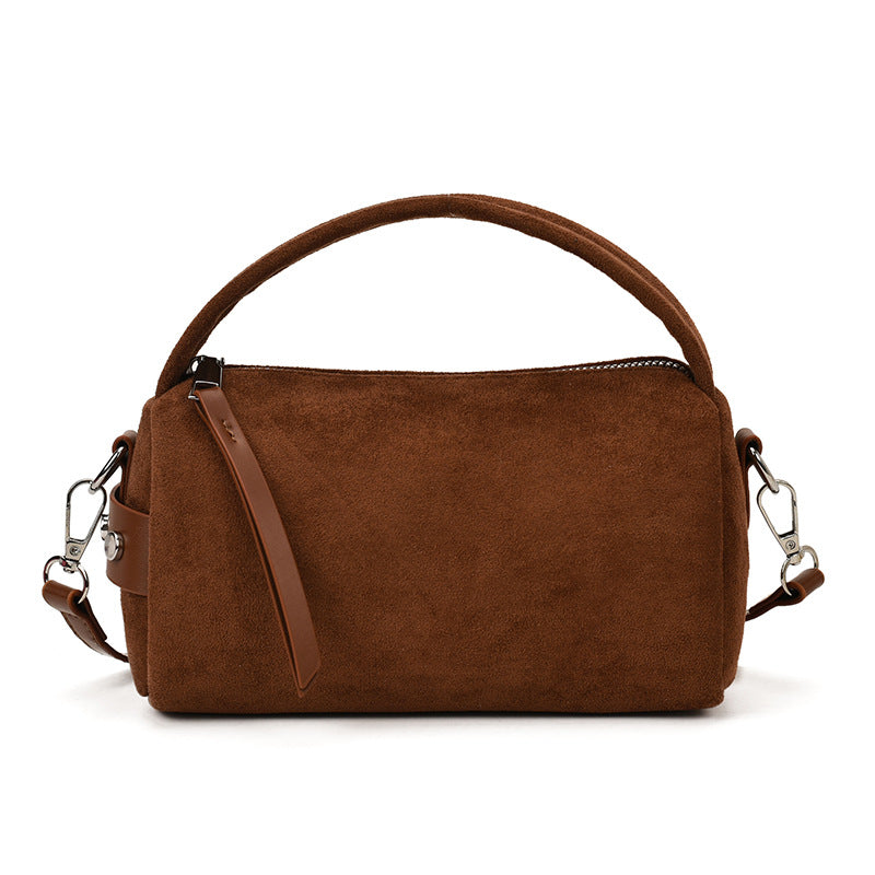 Retro Suede Handheld Pillow Bag Casual Shoulder Bag