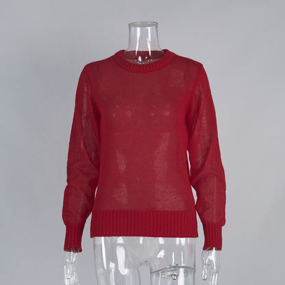Comfortable Knit Crew Neck Sweater for Women