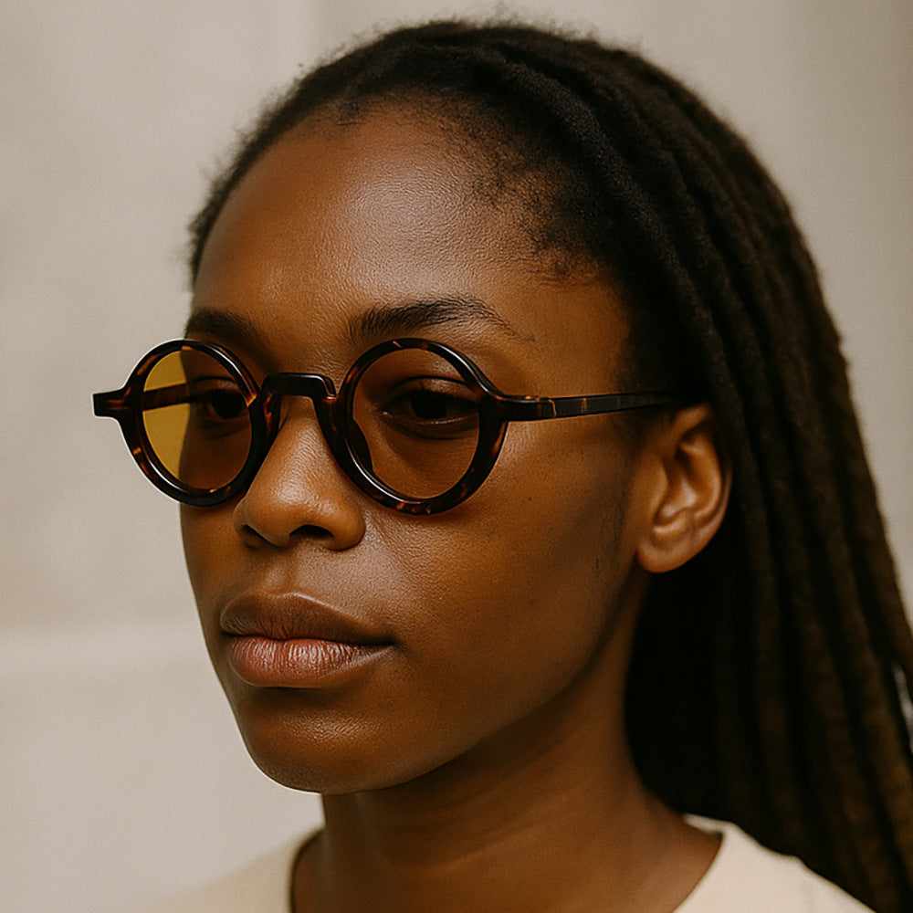 Retro Round Frame Sunglasses Stylish Women's Eyewear