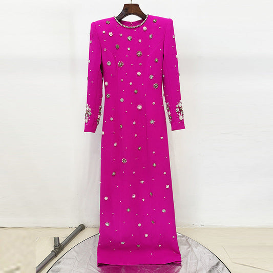 Beaded Long Dress Elegant Party Gown
