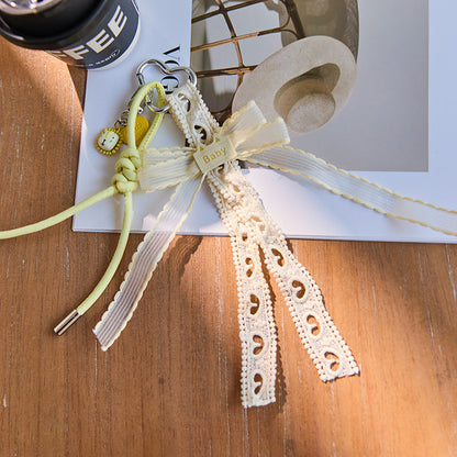 Cute Bow Star Braided Keychain Bag Charm