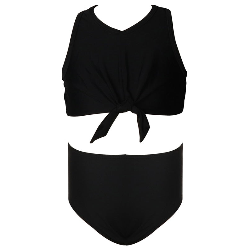 New Girls' Two-Piece Swimsuit With Floral Print For Swimming