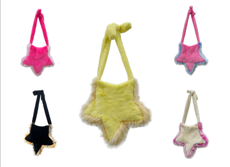 Cute Fuzzy Star-shaped Crossbody Shoulder Bag