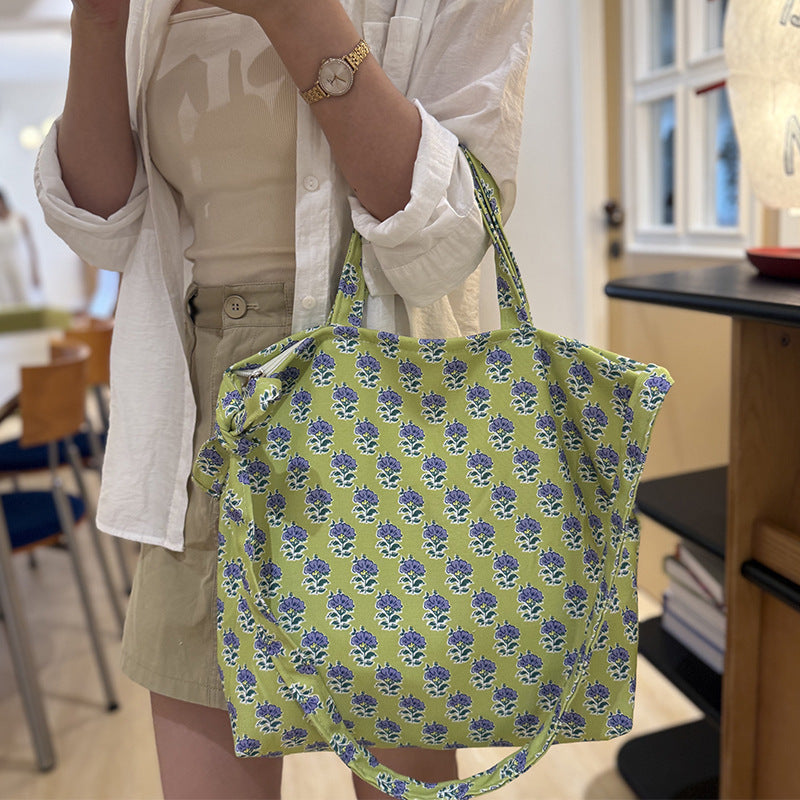 Floral Canvas Crossbody Bag Casual Shoulder Bag
