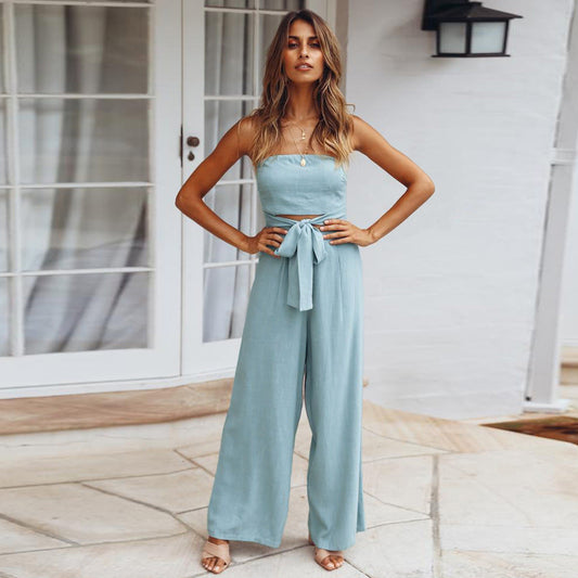 Casual Fashion Suit Sexy Backless Slim Jumpsuit