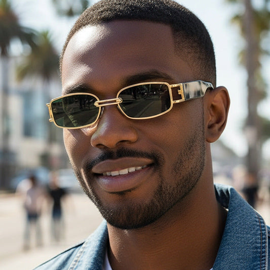 Trendy Oval Frame Sunglasses with Metal Accents