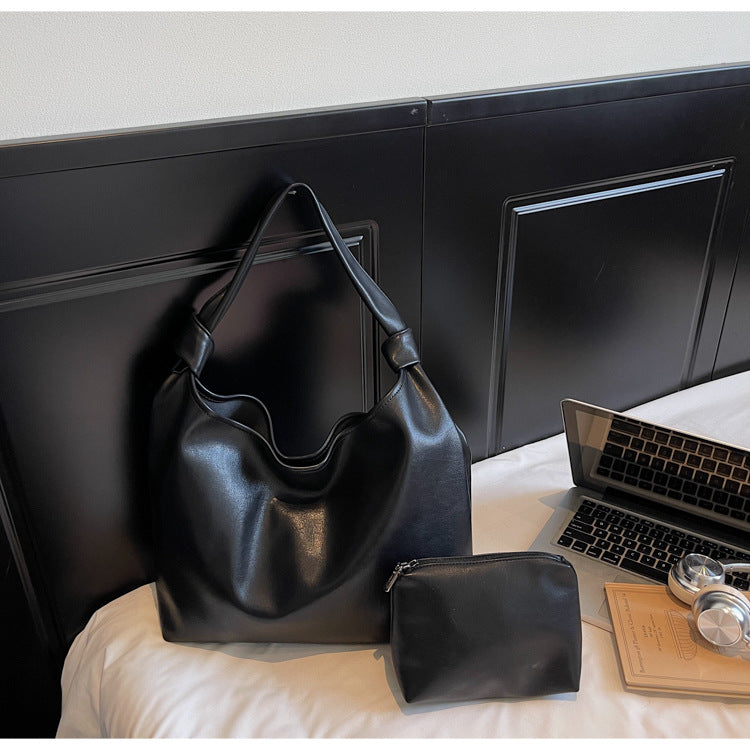 Women's Large Capacity Tote Bag Casual Chic PU Shoulder Bag