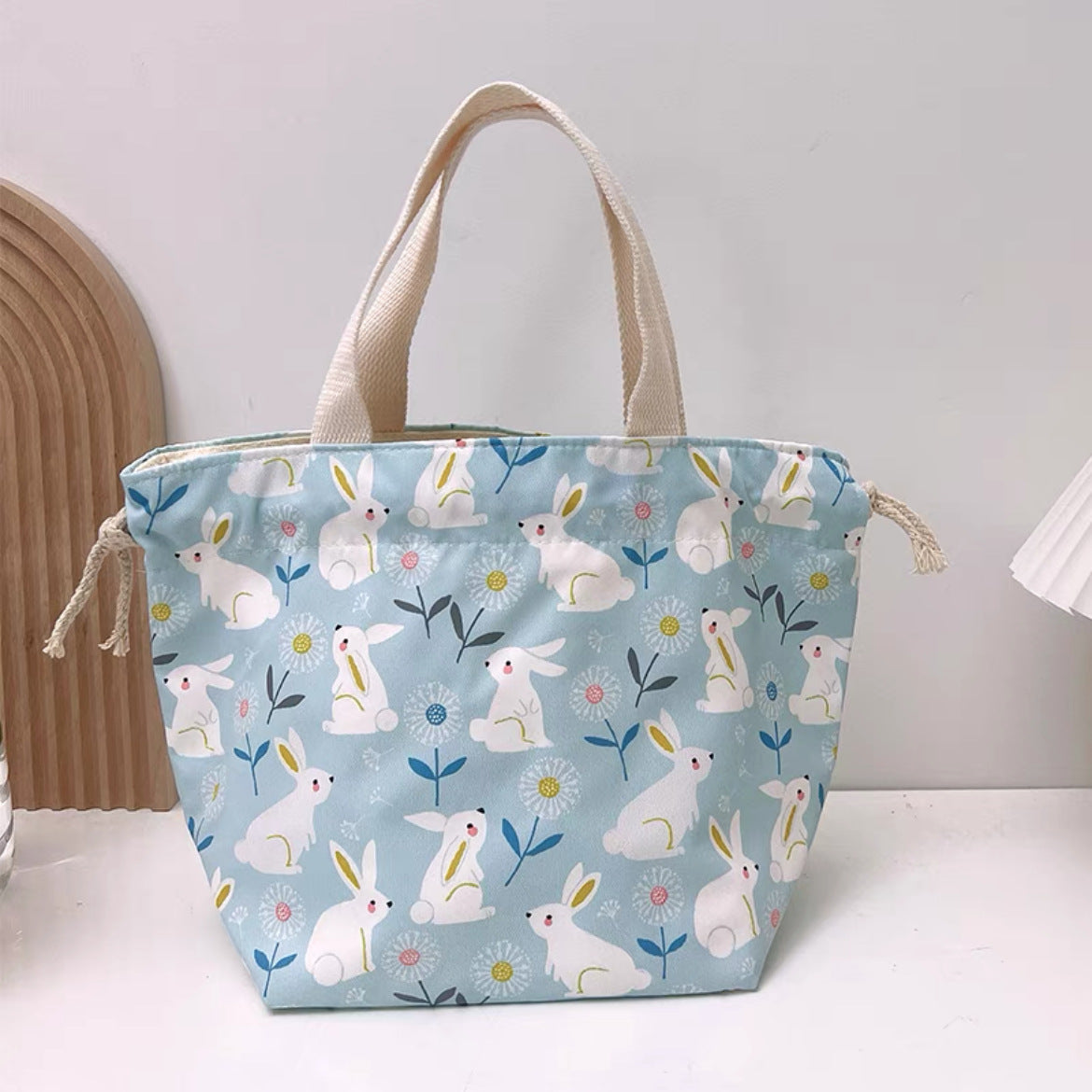 Trendy Waterproof Lunch Bag with Drawstring Closure