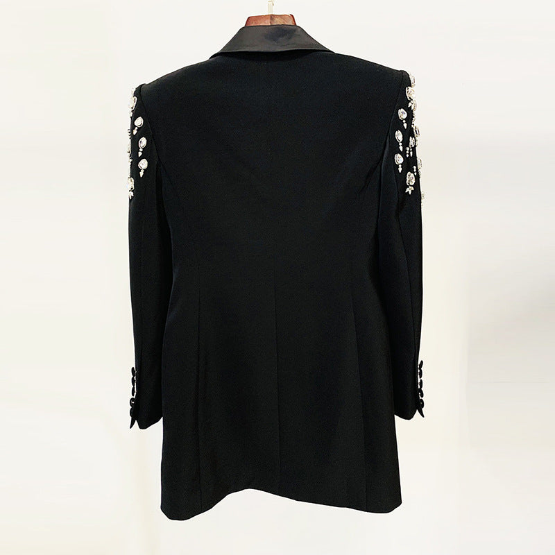 Fashionable Handmade Beaded Long Blazer