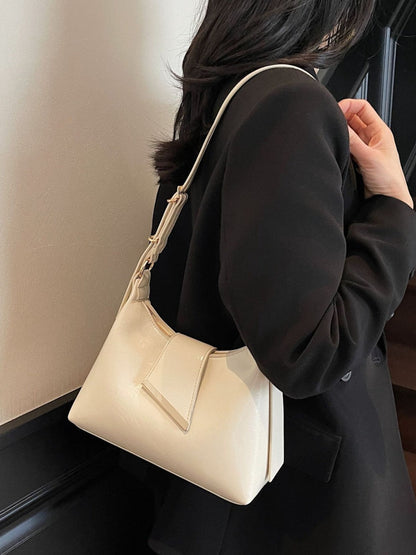 Minimalist Women's Shoulder Bag with Unique Closure Design