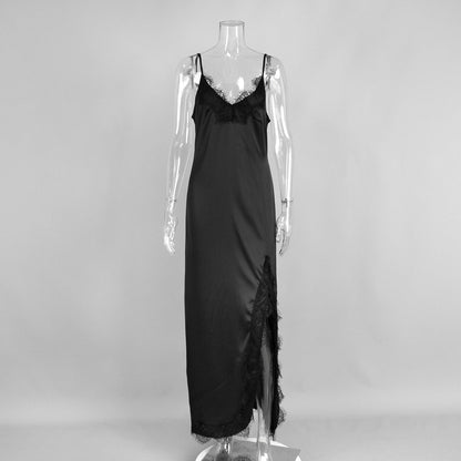 Sexy Lace Trimmed Cami Maxi Dress