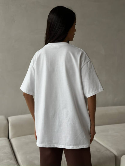 Simple Bow Round Neck Short Sleeves Top