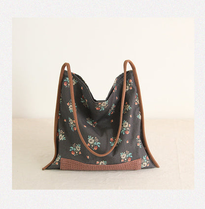 Cloth Bag Ethnic Style Women'S Bag Commuting One-Shoulder Canvas Bag Vintage Chinese Style Cloth Bag Bag Woman