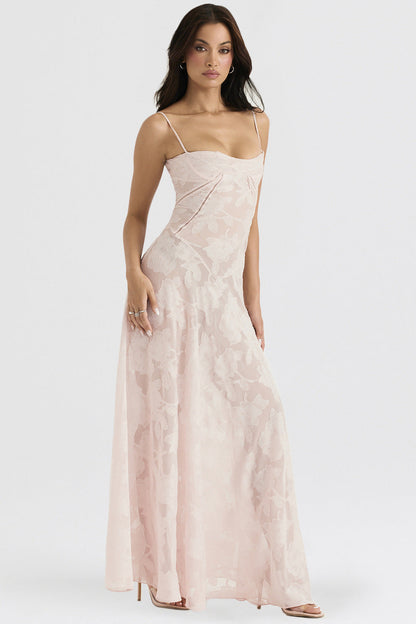 Backless String Tie Lace Sexy Long Dress