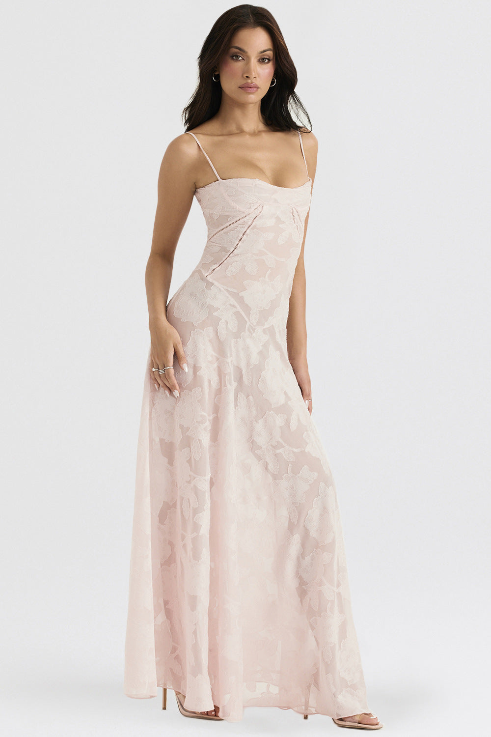 Backless String Tie Lace Sexy Long Dress