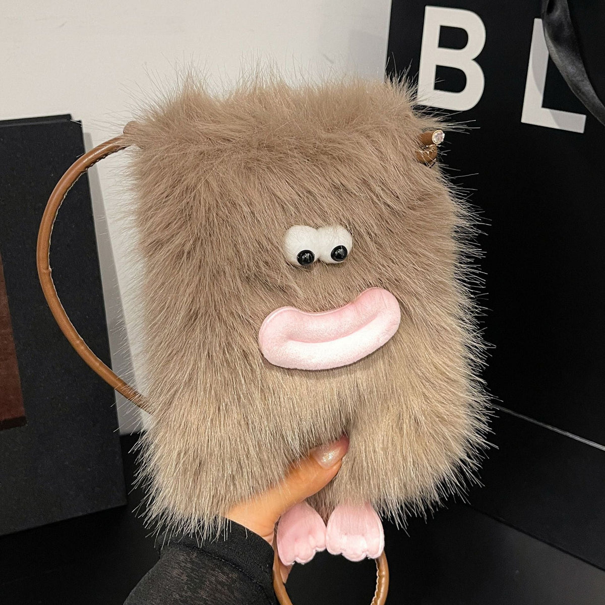 Trendy Plush Cartoon Mini Crossbody Phone Bag